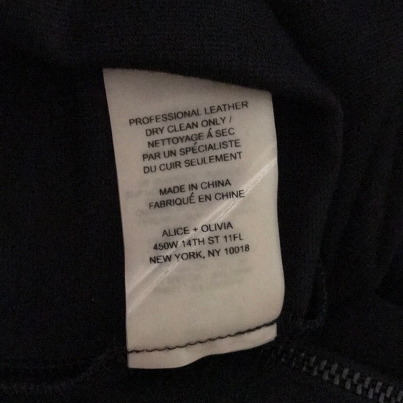 ALICE + OLIVIA GRACIE LEATHER-SLEEVE DRESS NWT - Picture 8 of 8